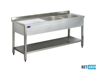 masa-inox-cu-2-cuve-pe-dreapta-si-polita-ideal-inox1800700850